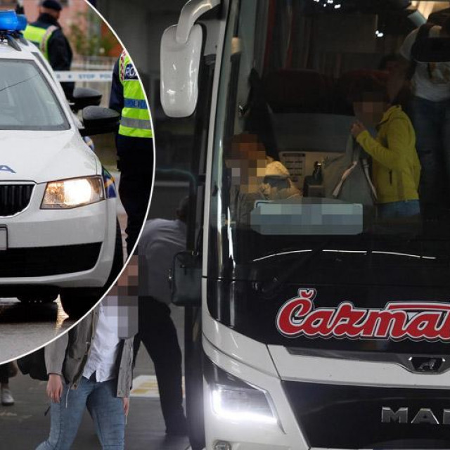 Ilustracija, policija i autobus Čazmatransa