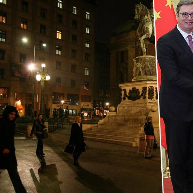 Trg Republike u Beogradu, Aleksandar Vučić i Xi Jinping