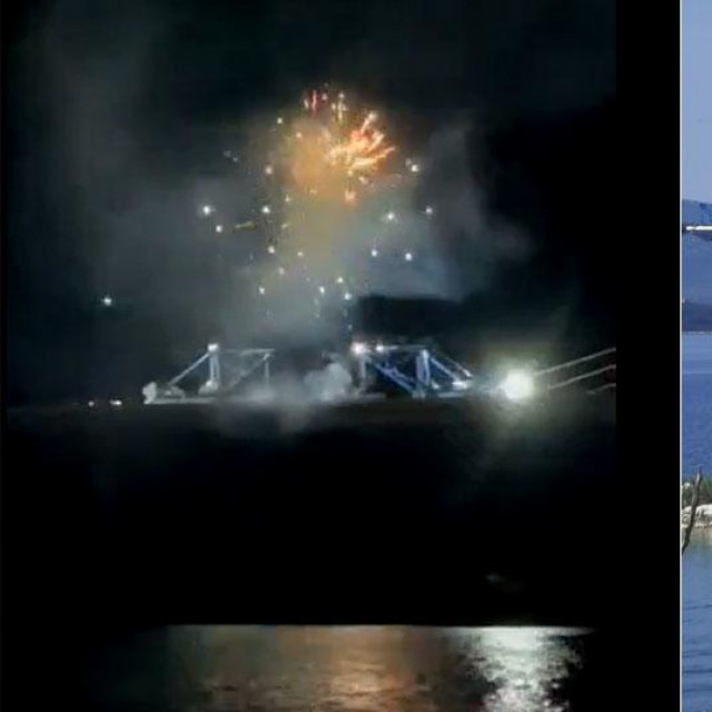 Vatromet na Pelješkom mostu