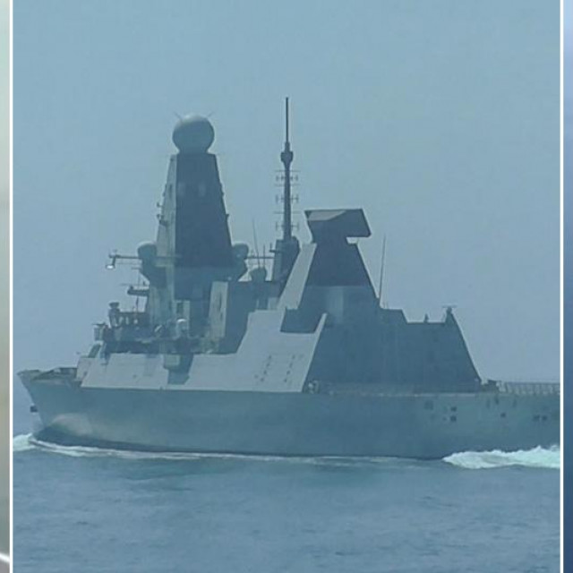 HMS Defender i prizor ispaljenog hica s ruskog patrolnog broda