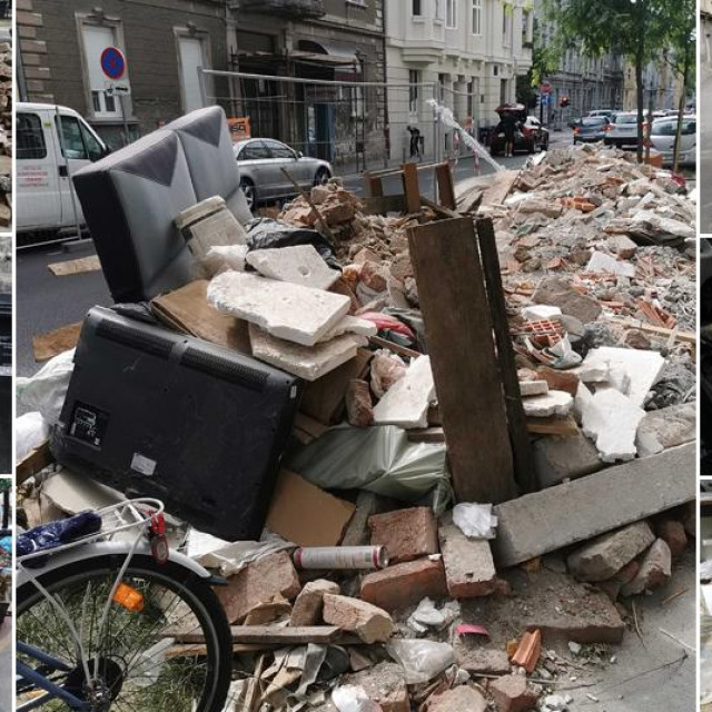 Smeće i šuta razbacani po zagrebačkim ulicama