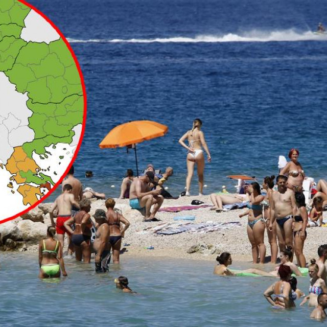 Karta ECDC-a i plaža u Hrvatskoj