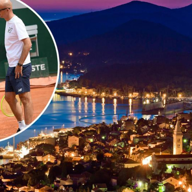 Roger Federer i Ivan Ljubičić (u krugu), panorama Malog Lošinja (glavna fotografija)