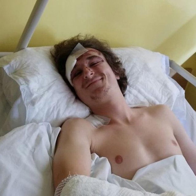 Jan Kovačić u bolnici nakon nesreće 2018.