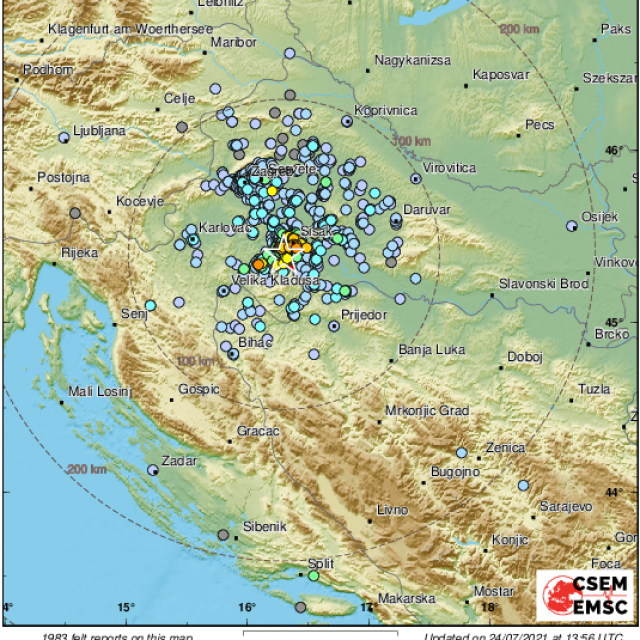 Potres s epicentrom u okolici Siska