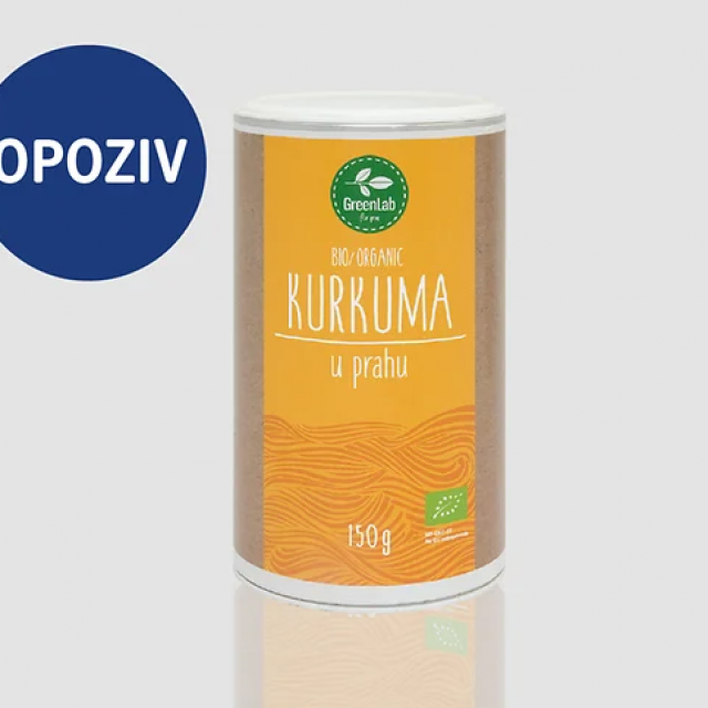 Povučeni proizvod s kurkumom