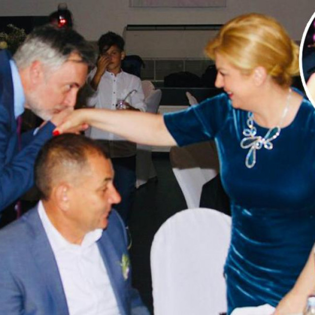 Miroslav Škoro u društvu Kolinde Grabar-Kitarović na svadbi sina Ante Deura