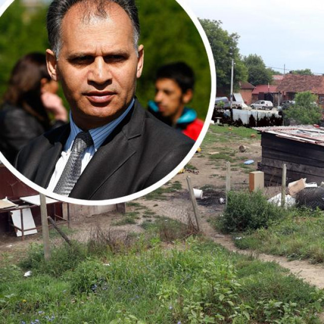 Veljko Kajtazi (u krugu) i specijalna policija u naselju Parag