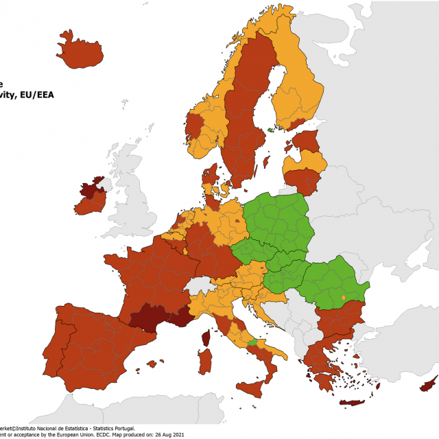 Karta ECDC-a objavljena 26.8.