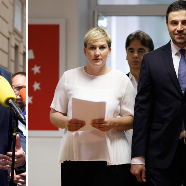 Peđa Grbin (lijevo), Ivana Marković i Davor Bernardić (desno), arhivska fotografija