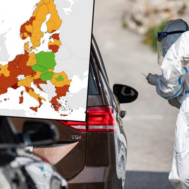 Rijeka, 290321. Rijeka i PGZ vec nekoliko dana prednjace po broju zarazenih u Hrvatskoj. Na fotografiji: Covid 19 testiranje, drive in.