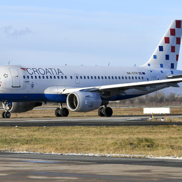 Ilustracija, zrakoplov Airbus A319 Croatia Airlinesa