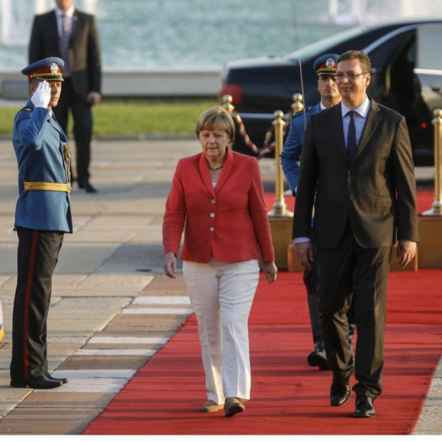 Angela Merkel s Aleksandrom Vučićem prilikom posjeta Srbiji 2015. godine
