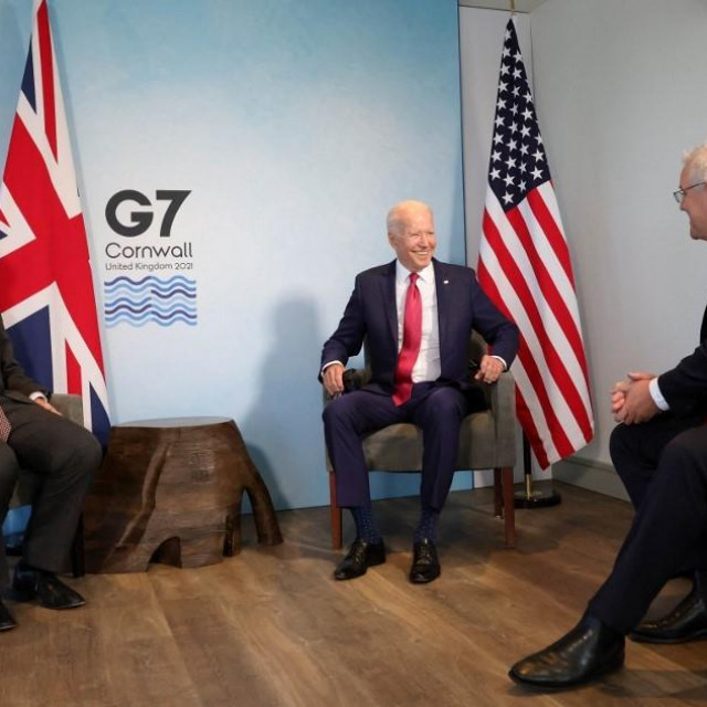Boris Johnson, Joe Biden i Scott Morrison na G7 sumitu u Cornwallu