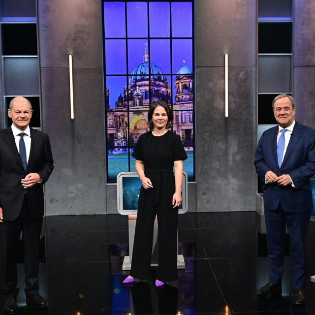 Olaf Scholz , Annalena Baerbock i Armin Laschet
