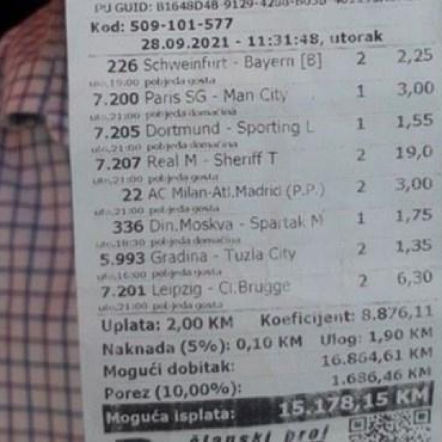 To je taj listić...
