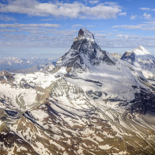 Switzerland, canton of Valais, Zermatt, (Matterhorn) (4478m) (aerial view) (Photo by VUANO Tristan/Hemis.fr/hemis.fr/Hemis via AFP)