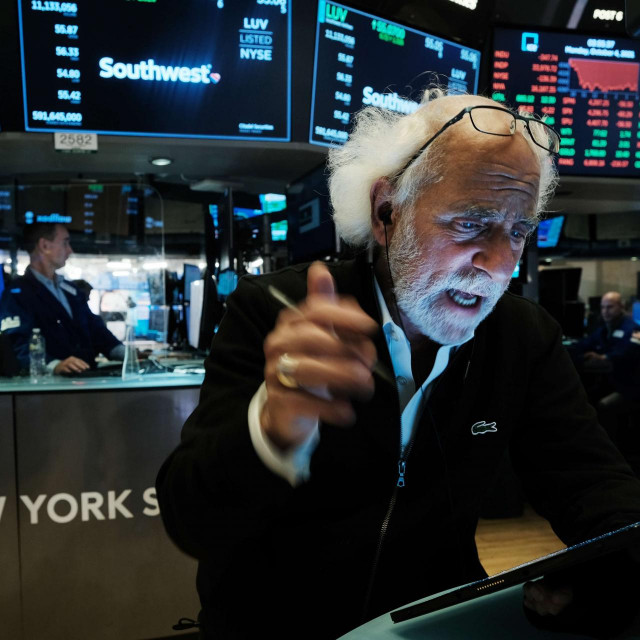 Burno je u ponedjeljak bilo na financijskom tržištu u New Yorku
Spencer Platt/Getty Images/AFP
 