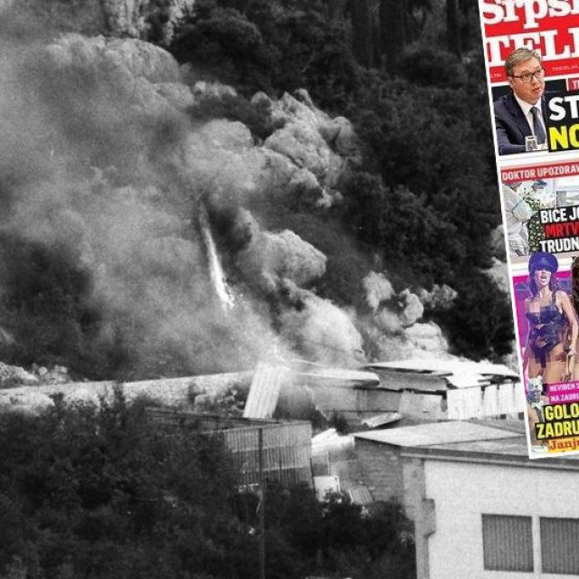 Napad na okolicu Dubrovnika i screenshot naslovnice Srpskog Telegrafa