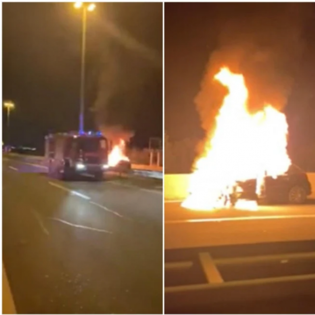 Požar na brzoj cesti prema Dugopolju.