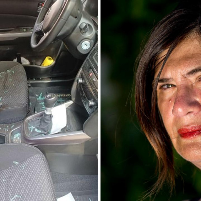 Razbijeni auto (L), Julijana Matanović (D)