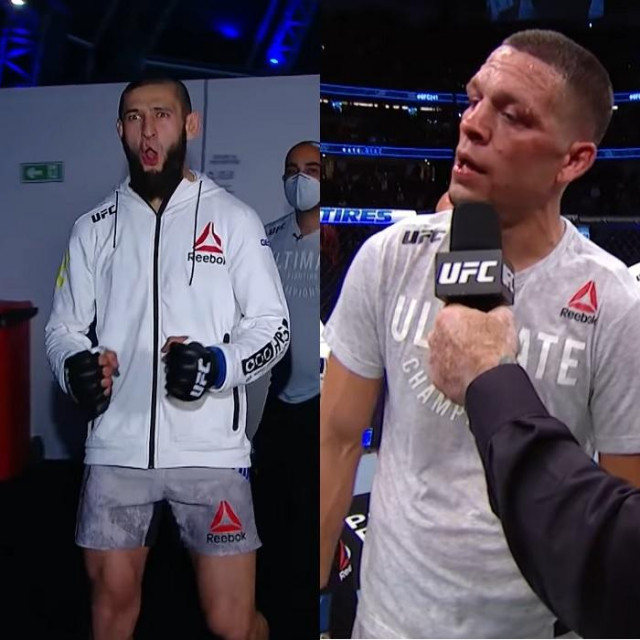 Khamzat Chimaev i Nate Diaz
