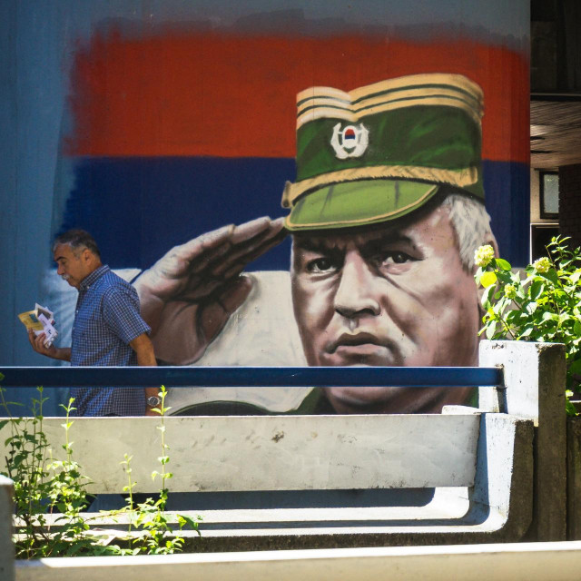 Ilustracija, mural Ratka Mladića u Beogradu
