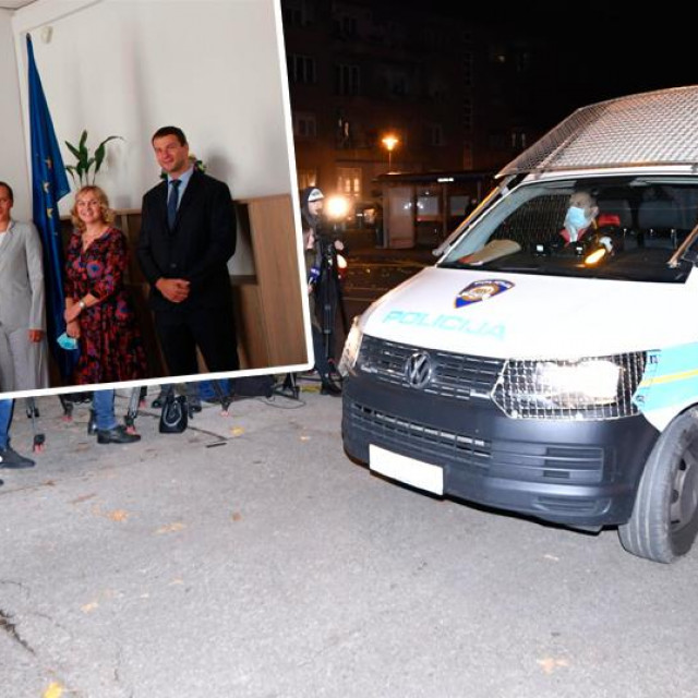 Privođenje Gabrijele Žalac na ispitivanje u Ured europskog javnog tužitelja u Zagrebu (glavna fotografija); Prizor s otvorenja Ureda europskog javnog tužitelja u Zagrebu (gore lijevo, arhiva)
