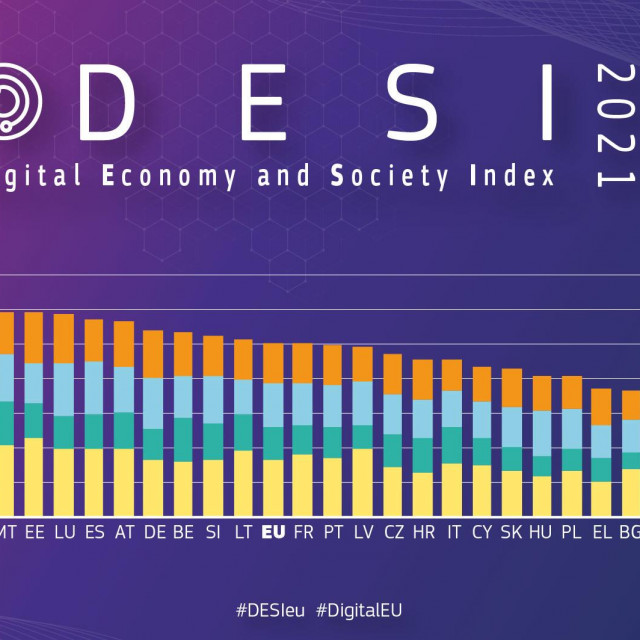 Indeks DESI 2021. za sve članice EU
