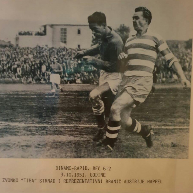 Zvonko Strnad '51. protiv Rapida u dvoboju s legendarnim Ernstom Happelom
