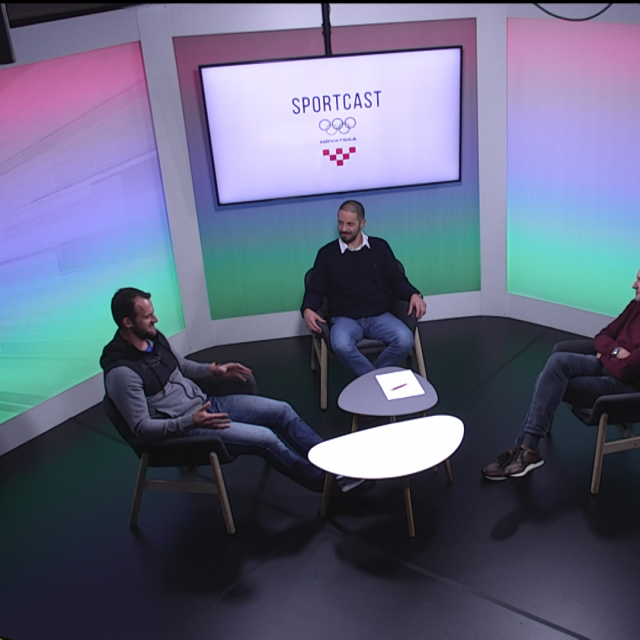 Damir Martin, voditelj Siniša Sušec i Tvrtko Puljić u studiju Hanza Medije
