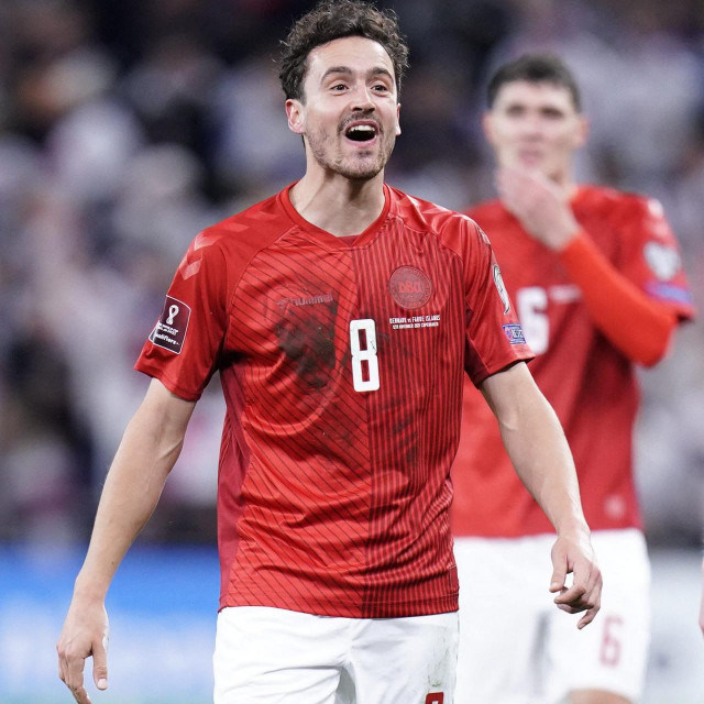 Danski vezni igrač Thomas Delaney tijekom utakmice s Farskim otocima
