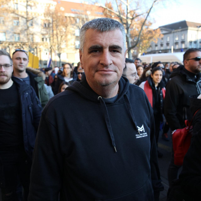 Miro Bulj na prosvjedu
