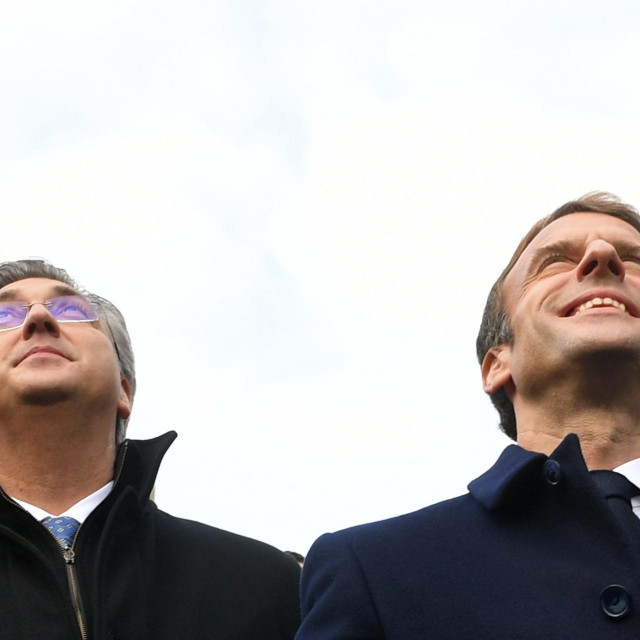 Andrej Plenković i Emmanuel Macron promatrali su zajedno nadlijetanje Rafalea
