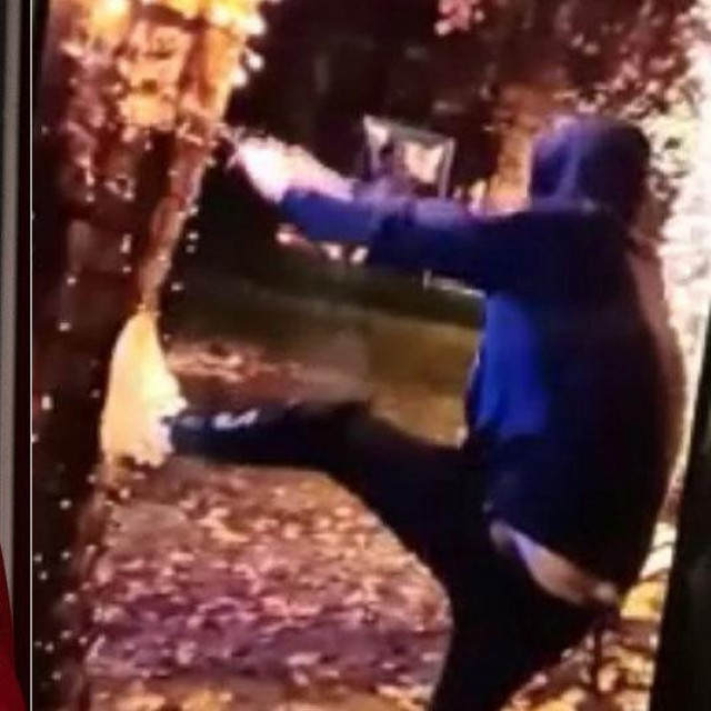 Petra Škrobot; screenshot snimke divljanja
