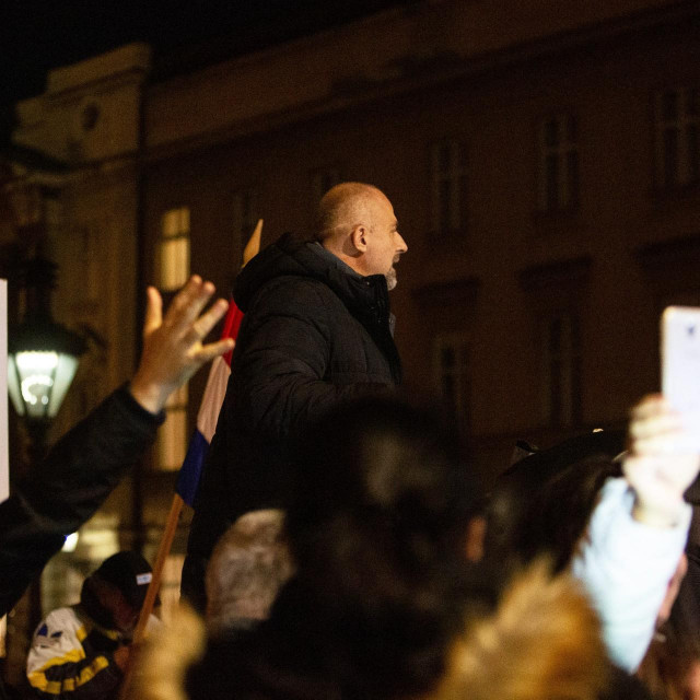 Prosvjed protiv covid potvrda na Markovom trgu, arhiva
