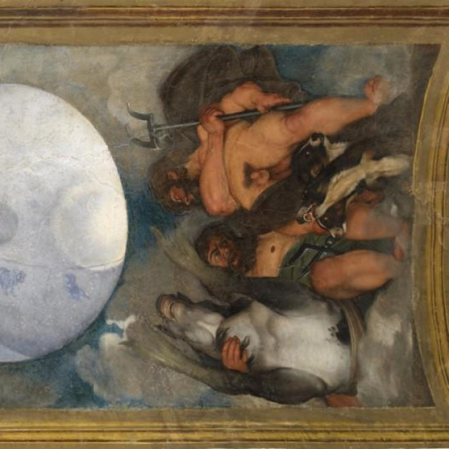 mural s prikazom Jupitera, Neptuna i Plutona koji je 1597. naslikao Michelangelo Merisi da Caravaggio
