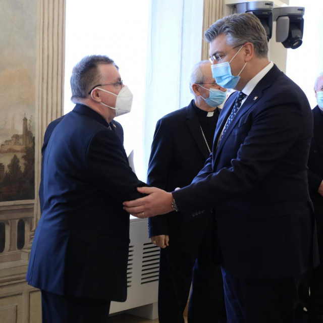 kardinal Josip Bozanić i Andrej Plenković
