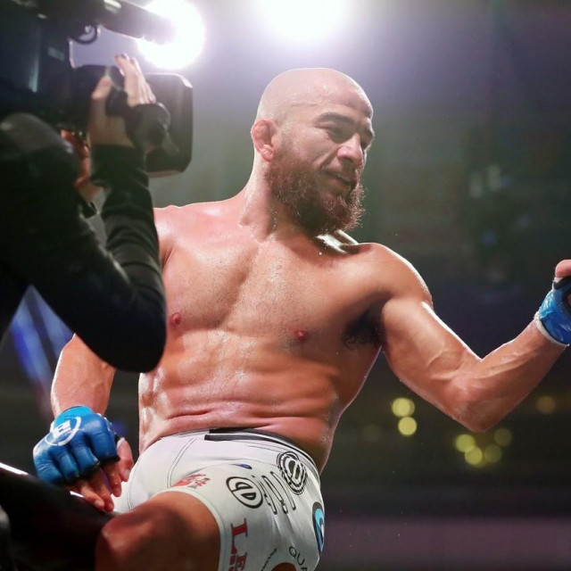 Jun 14, 2019; New York, NY, USA; Juan Archuleta (blue gloves) celebrates after his win over Eduardo Dantas (not pictured) during Bellator 222 at Madison Square Garden. Archuleta won the fight.,Image: 447751563, License: Rights-managed, Restrictions: *** World Rights ***, Model Release: no, Credit line: USA TODAY Network/ddp USA/Profimedia