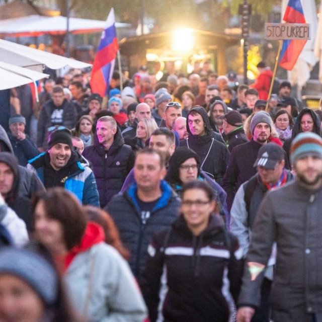 Prosvjed protiv covid mjera u Ljubljani, održan 27. listopada 2021.
