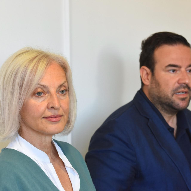 Dušica Radojčić i Filip Zoričić na konferenciji za novinare (arhivska fotografija)
