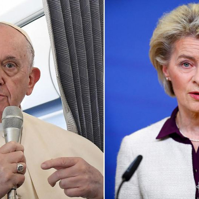 'Europska unija mora poštivati svaku državu i njezin unutarnji ustroj, raznolikost zemalja, a ne da ih želi činiti jednolikima', rekao je Papa (L); Desno na fotografiji: Ursula von der Leyen