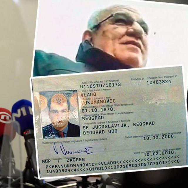 Miroslav Šeparović (lijevo), Zvonko Šendulović (gore desno), krivotvorena putovnica Milorada Ulemeka Legije (dolje desno)
