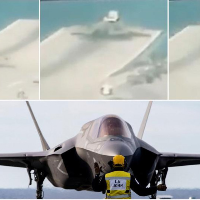 F-35B i prizor nesreće u kojoj je taj avion izgubljen
