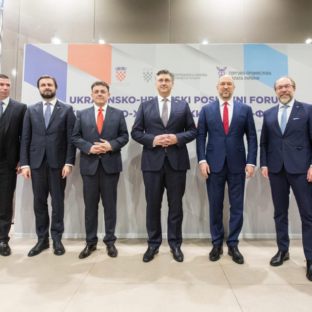 Ivica Pirić, Tomislav Ćorić, Luka Burilović, Andrej Plenković, Denys Shmygal i Gennadiy Chyzhykov.
