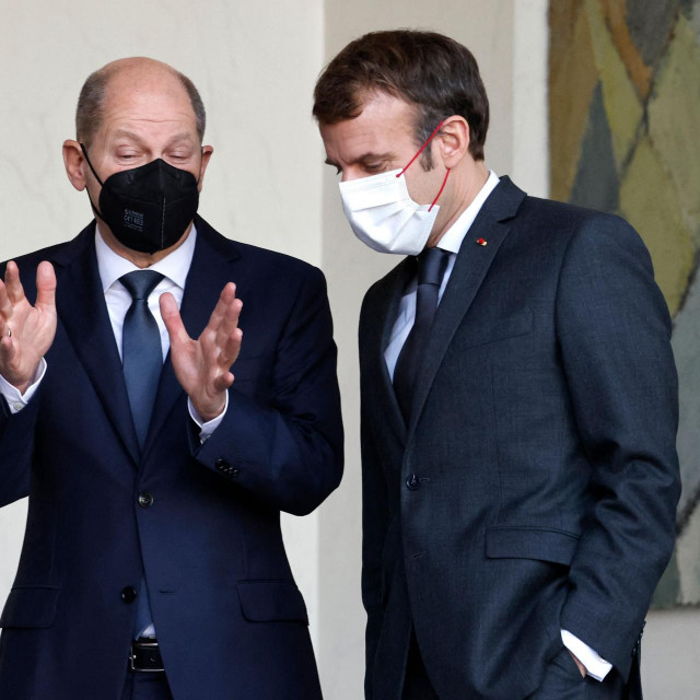 Olaf Scholz i Emmanuel Macron
