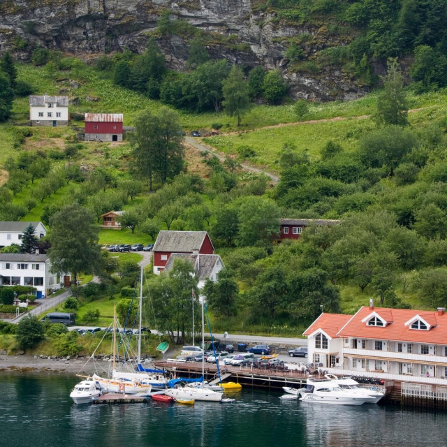 Prizor iz Norveške, selo Sognefjorden
