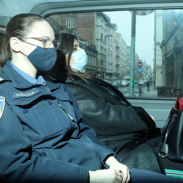 Gabrijela Žalac, osumnjičena u aferi Softver, u pratnji policije dovedena je na ispitivanje na Županijski sud.
