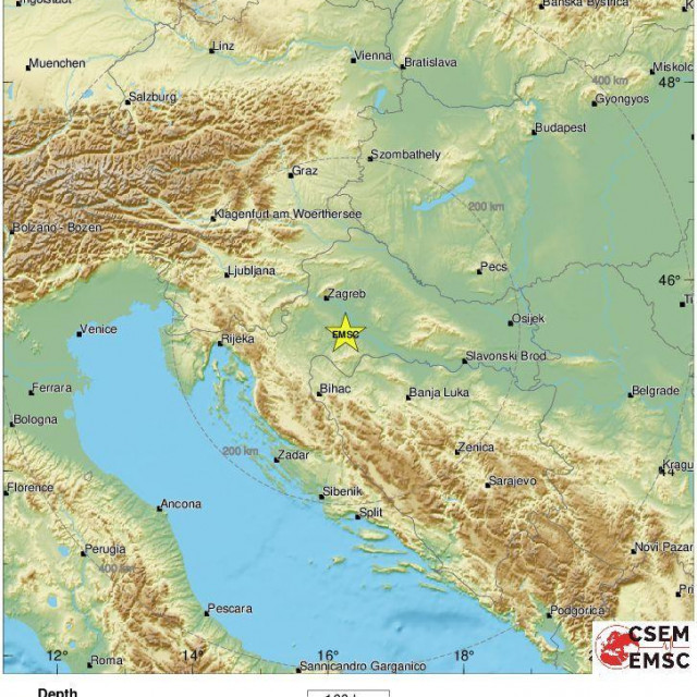Lokacija potresa (EMSC)
