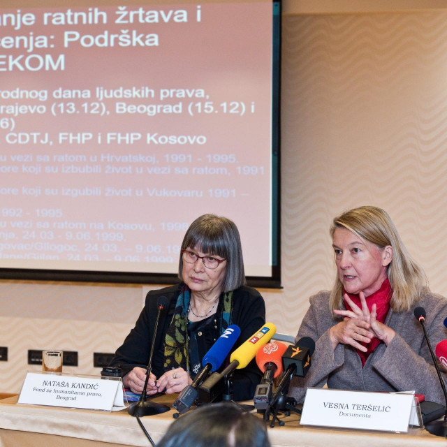Nataša Kandić (FHP-Beograd) i Vesna Terselicć(Documenta), arhivska fotografija